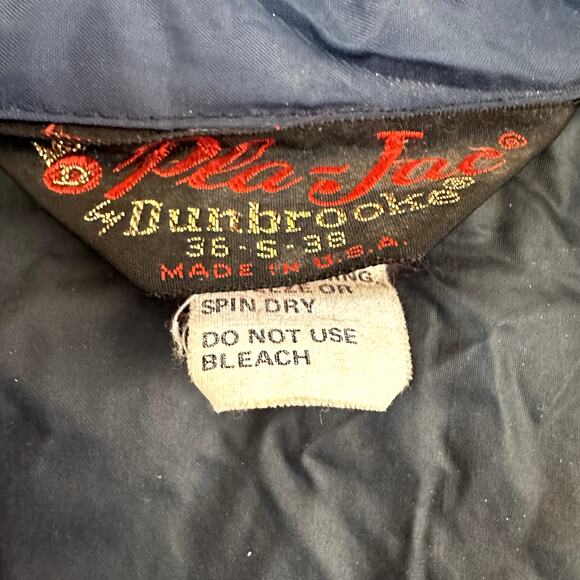 Vintage Pla-Jac Dunbrooke Windbreaker Tetons 70s 1/4 Zip Hidden Hood Blue S - Picture 5 of 7